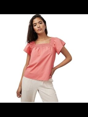 Rails Coral Square-Neck Short Sleeve Top Revolve Brand Medium